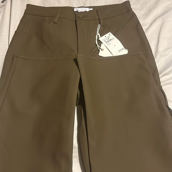 NWT Good American Good 90s Faux Leather Trooper Pants in Fog - Picture 14 of 17